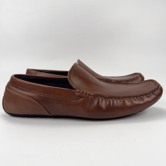 Steve Madden Men's Loafers JAYDEN Brown Leather Shoes Size 8M - Picture 2 of 9